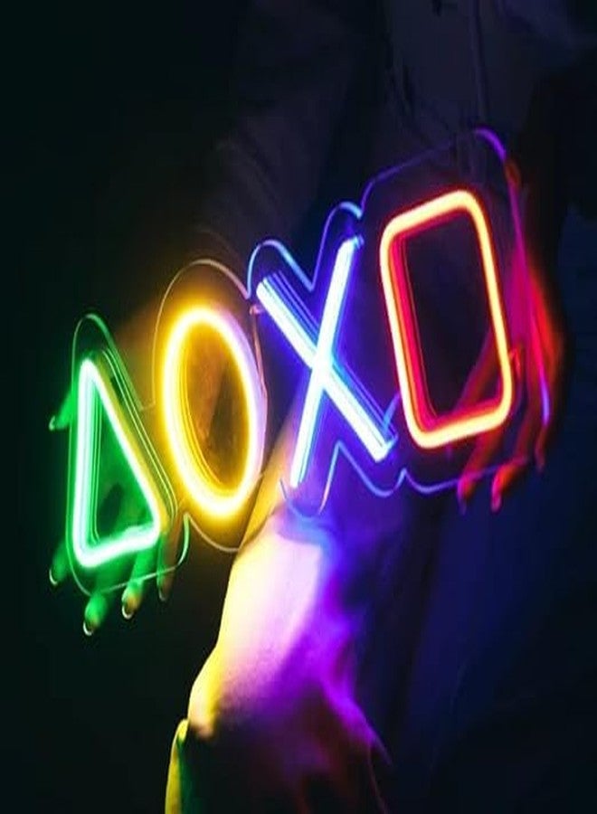 VYNES Neon Sign - Gaming Wall Decor/Table Decor, 15 cm, Silicon, Acrylic, LED Art Decorative Sign with Text, Playstation Keys - Image 2